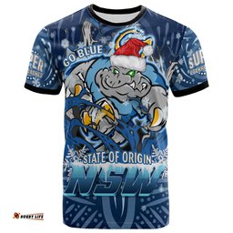 Amazing Aussie Cockroaches Christmas Custom NSW Blues Cockroaches Mascot With Aboriginal Inspired Christmas  T-shirt
