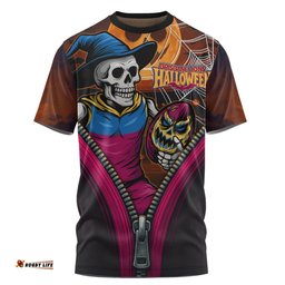 Amazing Aussie Brisbane Lions Halloween Night Reaper Zipper T-shirt