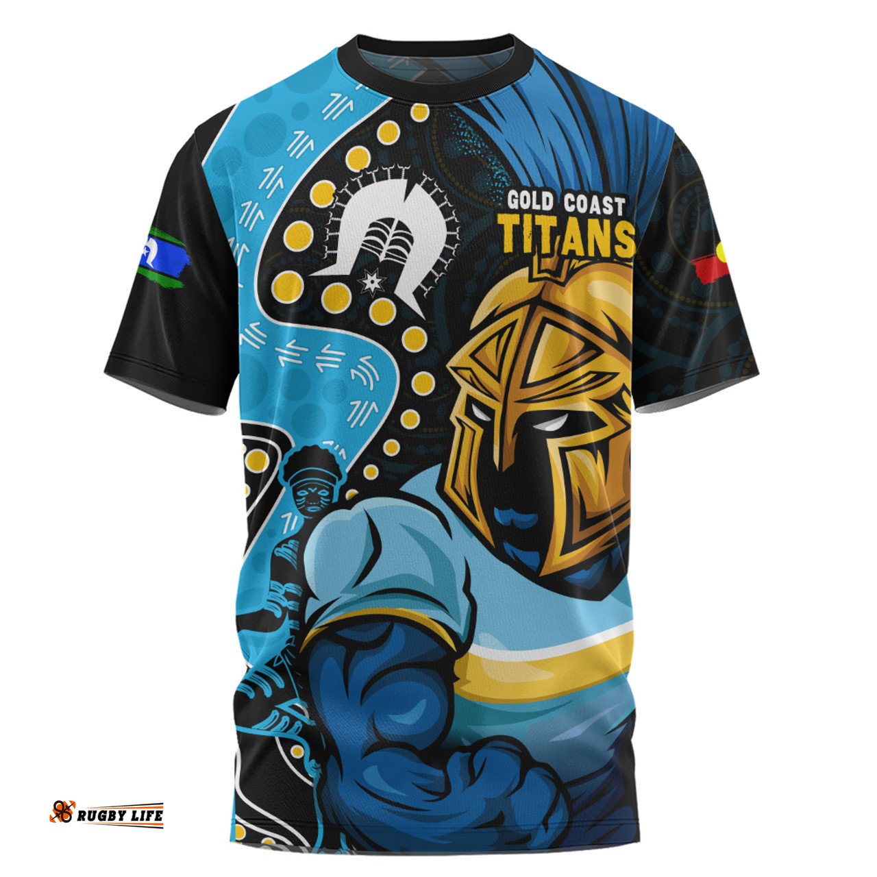Amazing Aussie Gold Coast Titans NAIDOC Indigenous Warrior Spirit T-shirt