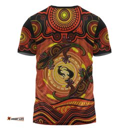 Amazing Aussie Indigenous Australian Aboriginal Gecko Dreaming Spirit Circle Edition T-shirt