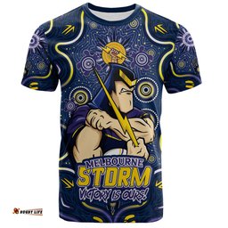 Amazing Aussie Melbourne Storm Aboriginal Pattern Inspired Victory Is Ours T-shirt