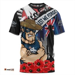 Amazing Aussie Carlton Anzac Day Honor United In Spirit T-shirt