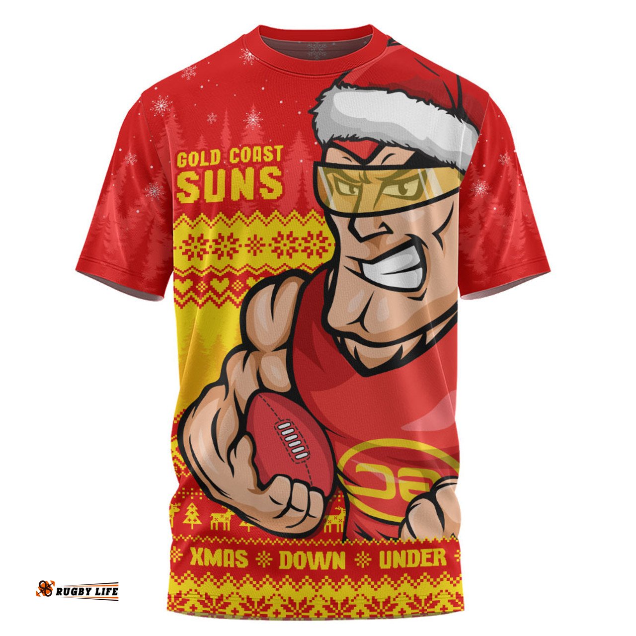 Amazing Aussie Gold Coast SUNS Merry Christmas Down Under Footy Power Style T-shirt