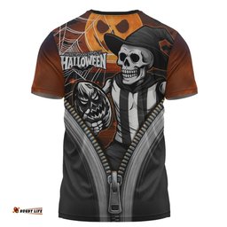 Amazing Aussie Collingwood Halloween Night Reaper Zipper T-shirt