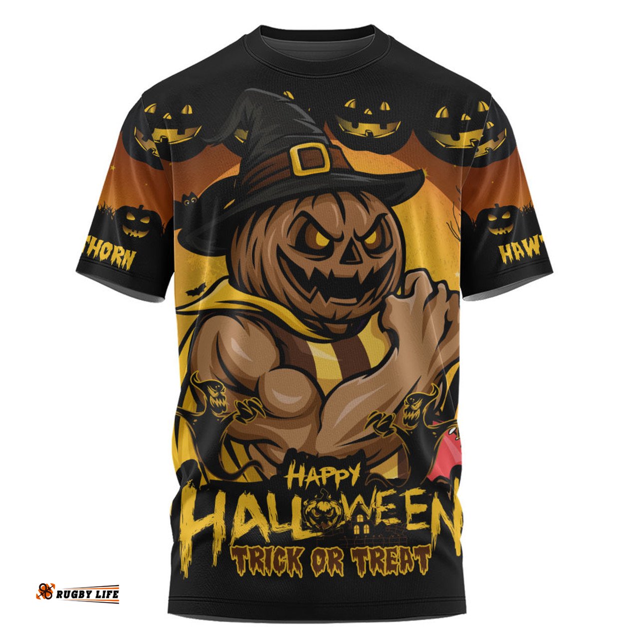 Amazing Aussie Hawthorn Dark Pumpkin Halloween Spirit T-shirt