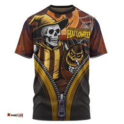 Amazing Aussie Hawthorn Halloween Night Reaper Zipper T-shirt