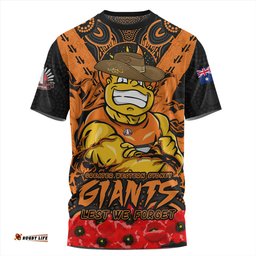 Amazing Aussie GWS GIANTS Ripped Legacy Of The Game The ANZAC Spirit Lives On T-shirt