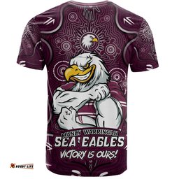 Amazing Aussie Manly Warringah Sea Eagles Aboriginal Pattern Inspired Victory Is Ours T-shirt