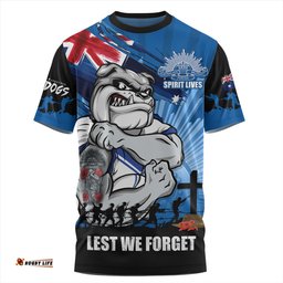 Amazing Aussie Canterbury Bankstown Bulldogs Fearless ANZAC Defender T-shirt