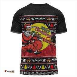Amazing Aussie Australia Aboriginal Didgeridoo Santa Christmas T-shirt