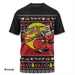 Amazing Aussie Australia Aboriginal Didgeridoo Santa Christmas T-shirt