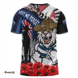Amazing Aussie Geelong Cats Anzac Day Honor United In Spirit T-shirt
