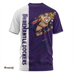 Amazing Aussie Fremantle Burning Passion Of Power Scratch Style T-shirt
