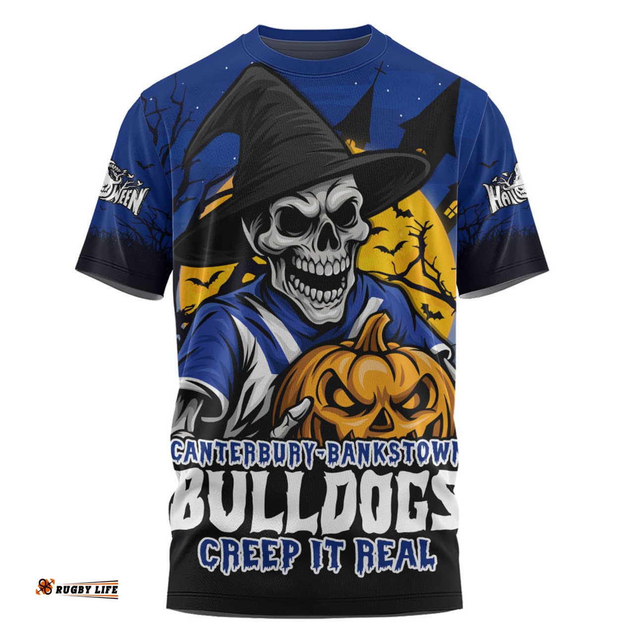 Amazing Aussie Canterbury Bankstown Bulldogs Dark Moon Rugby Halloween Battle Edition T-shirt