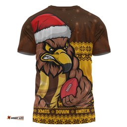 Amazing Aussie Hawthorn Merry Christmas Down Under Footy Power Style T-shirt