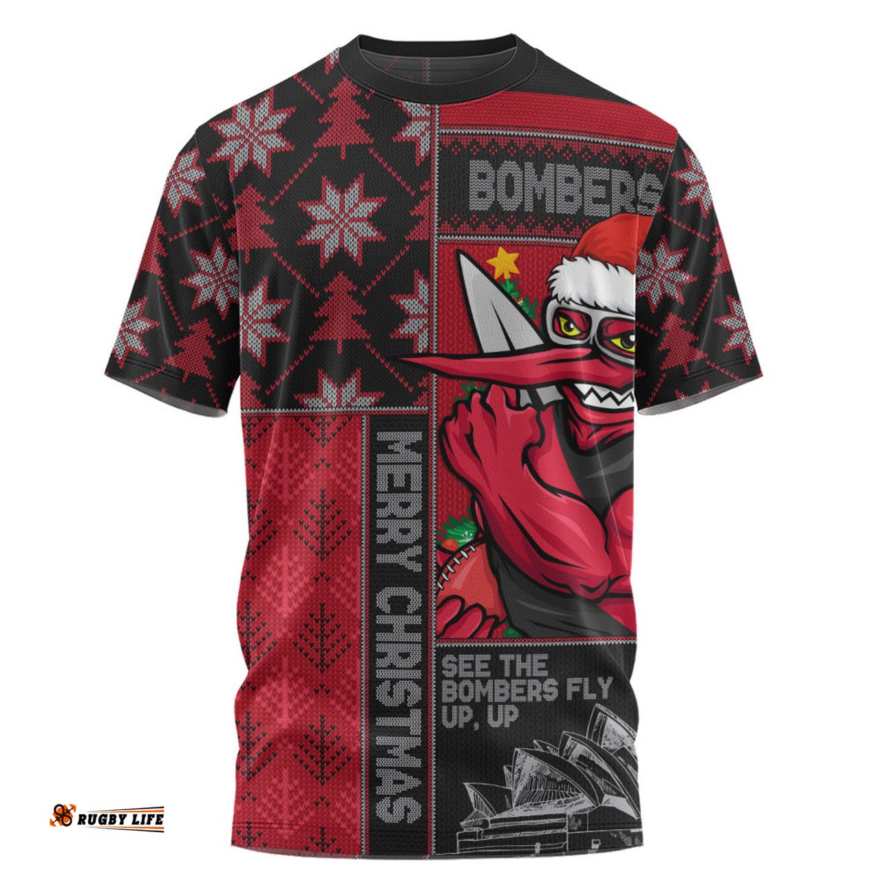 Amazing Aussie Essendon Merry Christmas Knit Style Festive Spirit T-shirt