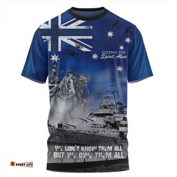 Amazing Aussie Australia Remember All The Battles Fought Blue T-shirt