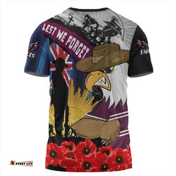 Amazing Aussie Manly Warringah Sea Eagles United In Spirit Anzac Day Tribute T-shirt