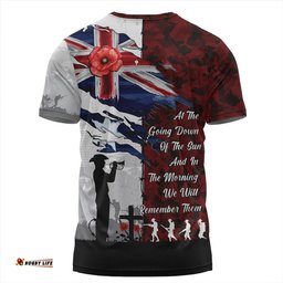 Amazing Aussie Australia Remembrance Day Lest We Forget Australian Military Tribute Red T-shirt