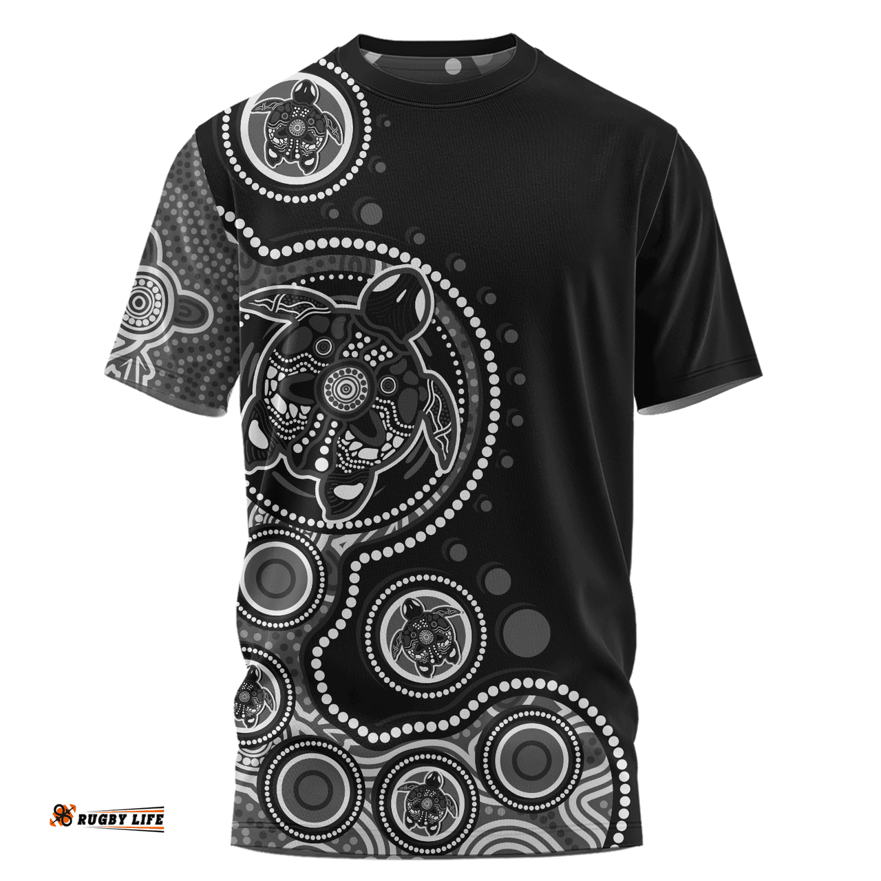 Amazing Aussie Australia Indigenous Turtle Aboriginal Dot Art Black T-shirt