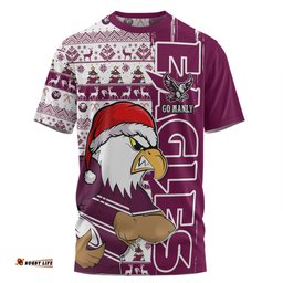 Amazing Aussie Manly Warringah Sea Eagles Merry Ugly Xmas Nordic Pattern Style T-shirt