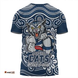 Amazing Aussie Geelong Cats Aboriginal Inspired Tough Fan Football For Life T-shirt