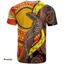 Amazing Aussie Australia Australian Aboriginal Inspired Dot Painting Sun and Lizardo T-shirt