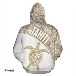 Tahiti Hoodie Turtle Mermaid Polynesian Golden White Version Th96