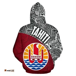Tahiti Hoodie Wave Polynesia Red Th7