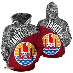 Tahiti Hoodie Wave Polynesia Red Th7