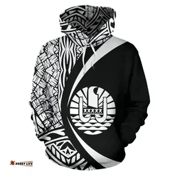 Tahiti Flag Hoodie - Circle Style 02 J9