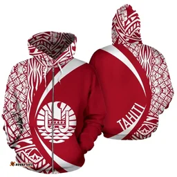 Tahiti Flag Up Hoodie - Circle Style 05 J9