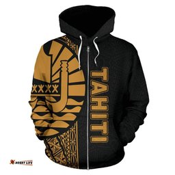 Tahiti (French Polynesia) Polynesian Hoodie - Yellow Line - Bn11
