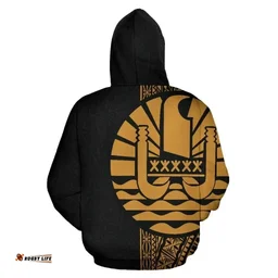 Tahiti (French Polynesia) Polynesian Hoodie - Yellow Line - Bn11