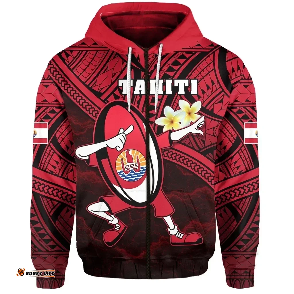Tahiti Rugby Hoodie Dab Trend Creative K13