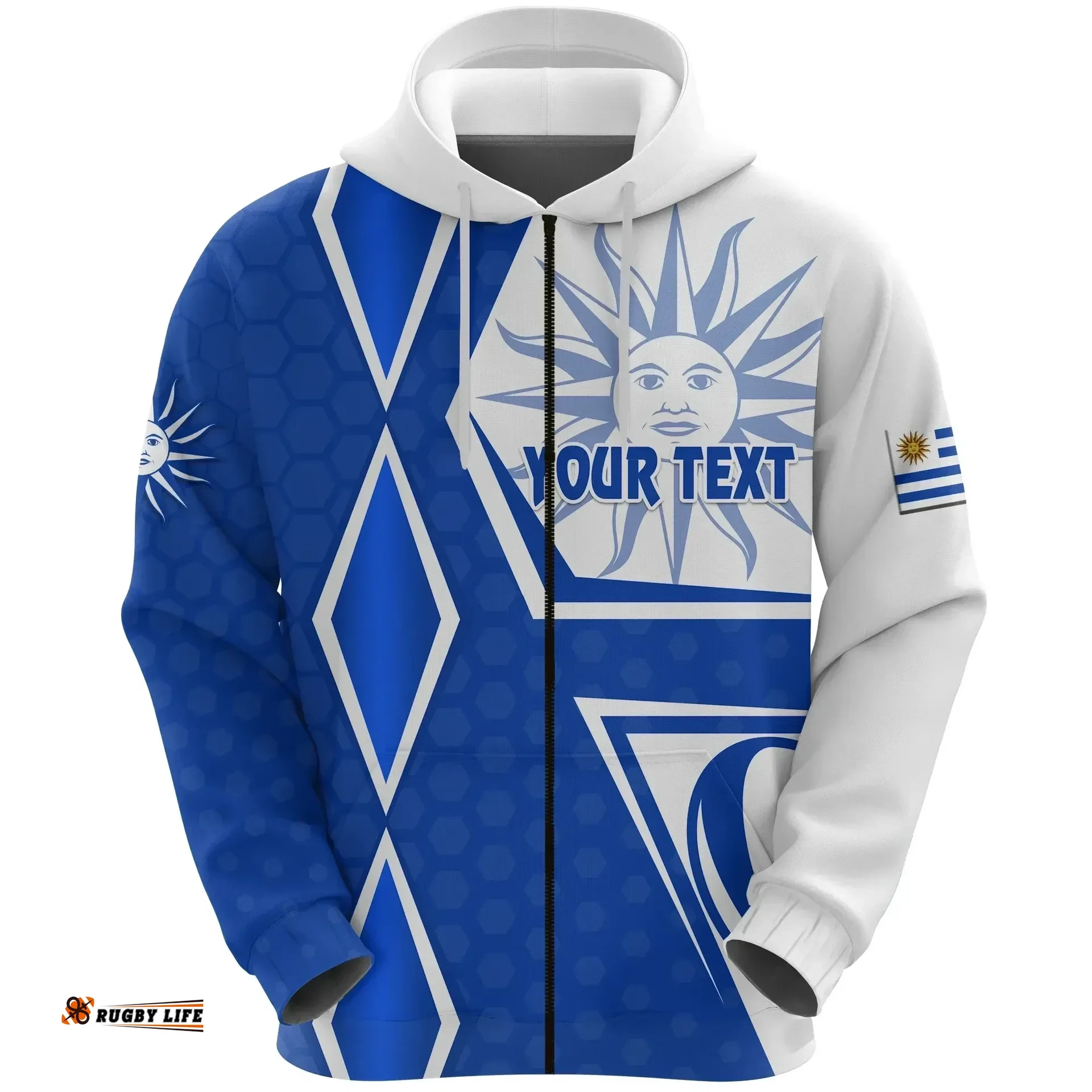 Rugbylife Hoodie - (Custom Personalised) Uruguay Rugby Hoodie Los Teros Unique Vibes