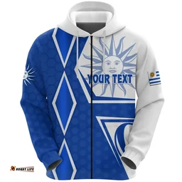 Rugbylife Hoodie - (Custom Personalised) Uruguay Rugby Hoodie Los Teros Unique Vibes