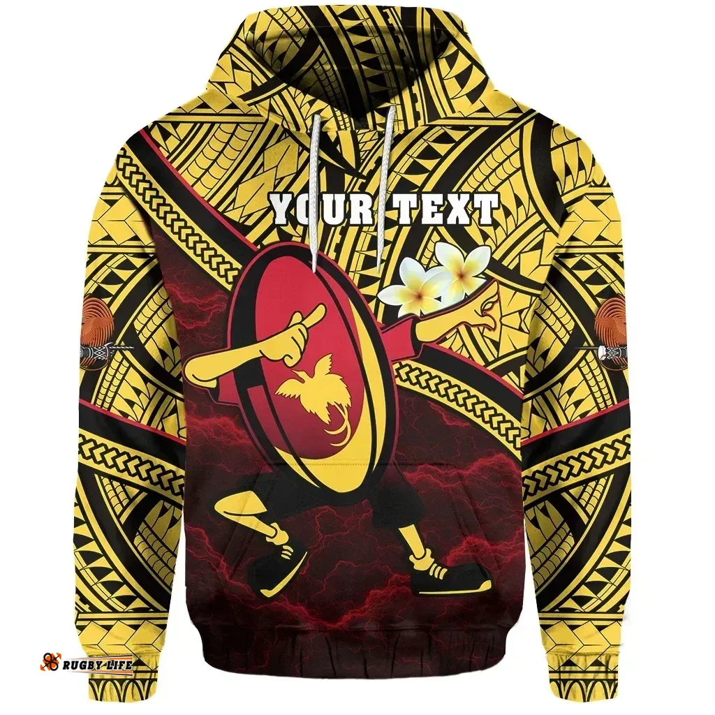 (Custom Personalised) Papua New Guinea Rugby Hoodie Style Dab Trend K13