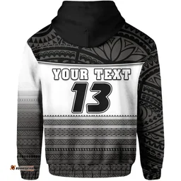 Rugbylife Hoodie - (Custom Personalised) Tahiti Rugby Hoodie Impressive Version Black - Custom Text and Number