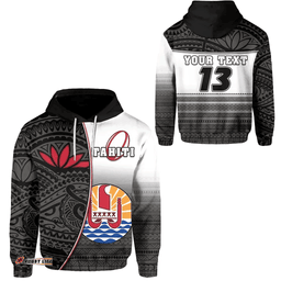 Rugbylife Hoodie - (Custom Personalised) Tahiti Rugby Hoodie Impressive Version Black - Custom Text and Number