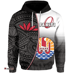 Rugbylife Hoodie - Tahiti Rugby Hoodie Impressive Version Black