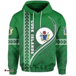 Rugbylife Hoodie - (Custom Personalised) Cook Islands Rugby Hoodie Simple Style Green - Custom Text and Number