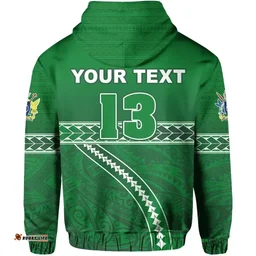 Rugbylife Hoodie - (Custom Personalised) Cook Islands Rugby Hoodie Simple Style Green - Custom Text and Number