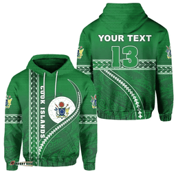 Rugbylife Hoodie - (Custom Personalised) Cook Islands Rugby Hoodie Simple Style Green - Custom Text and Number