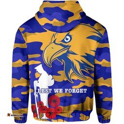Custom Personalised Eagles ANZAC Hoodie West Coast Simple