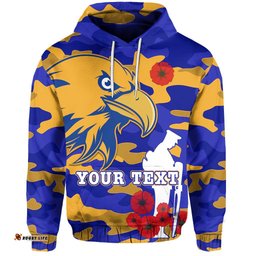 Custom Personalised Eagles ANZAC Hoodie West Coast Simple
