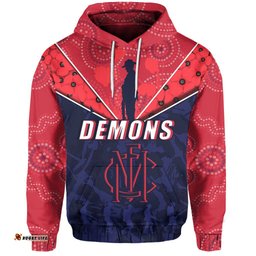 Demons ANZAC Day Indigenous Hoodie Melbourne Fancy