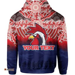 Custom Personalised Roosters Hoodie ANZAC Day Aboriginal