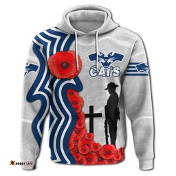 Geelong Hoodie Cats ANZAC Day Indigenous
