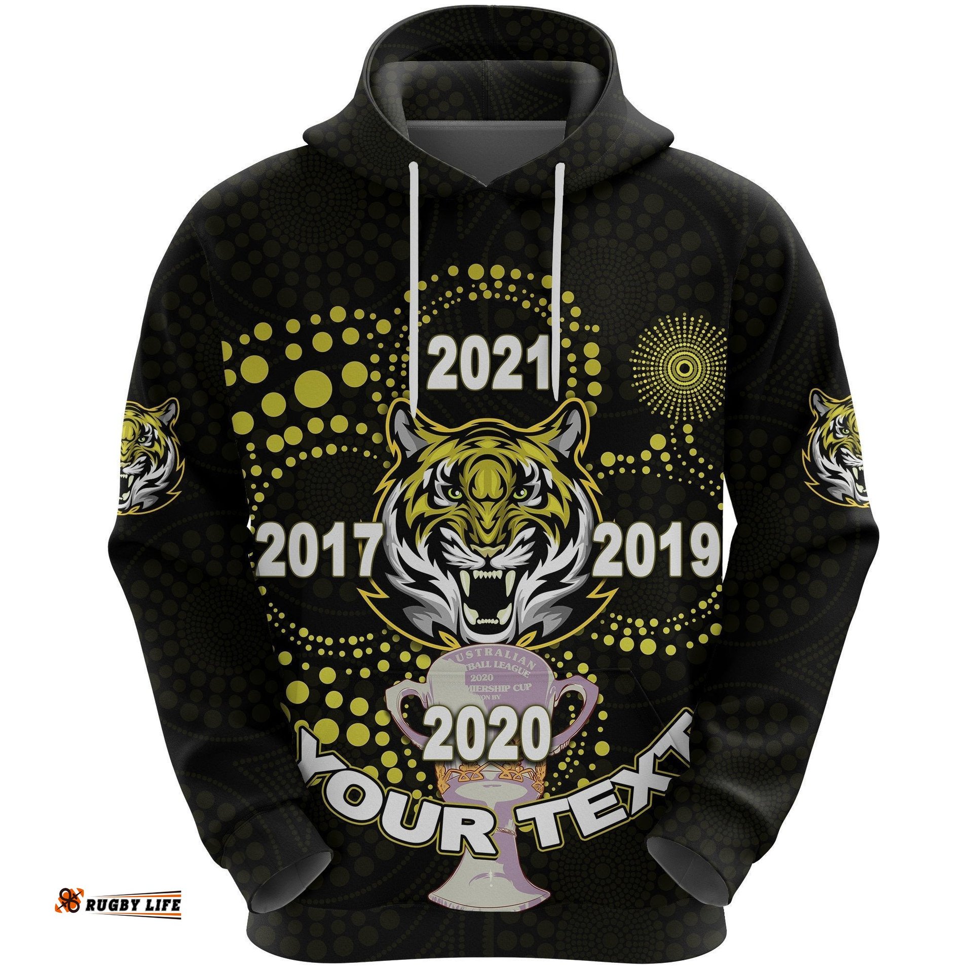 Custom Personalised Richmond Premier Hoodie Legendary Tigers Indigenous